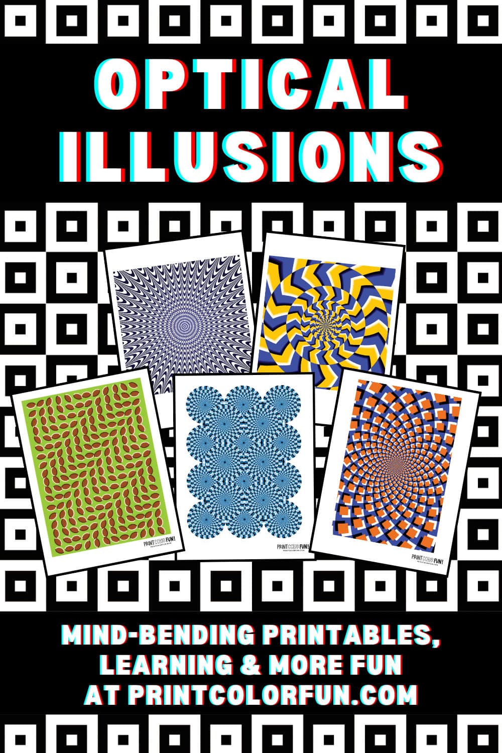 Amazing optical illusions at PrintColorFun com