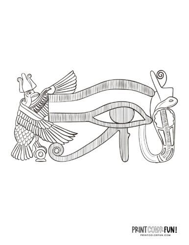 Ancient Egyptian Eye of Horus coloring page