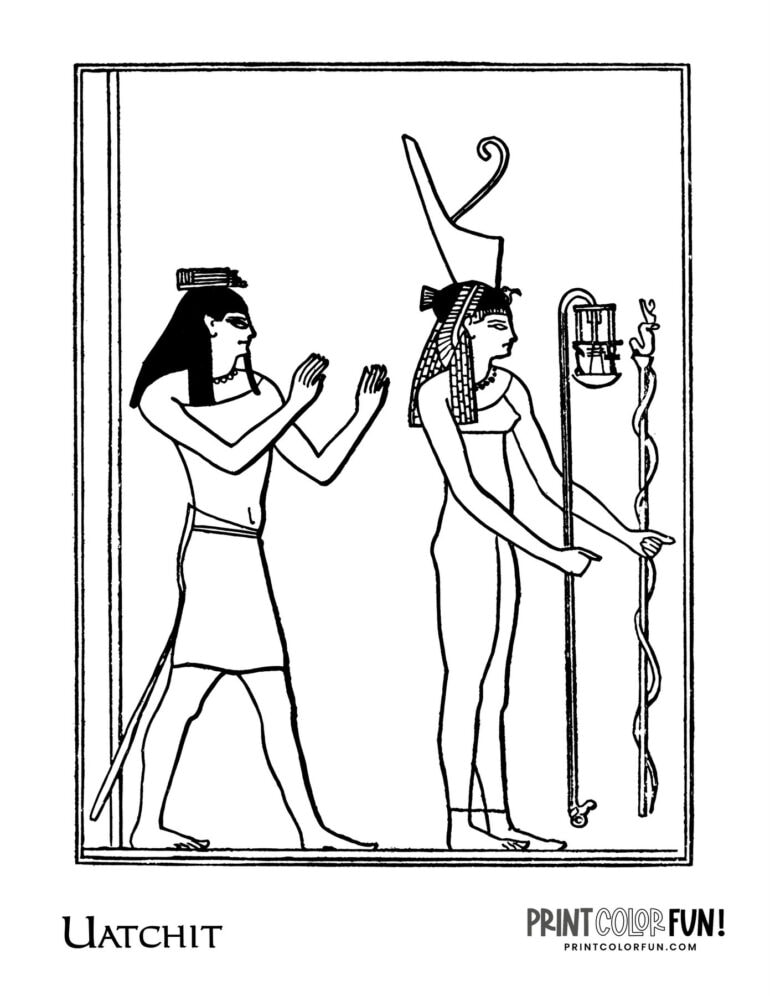 16 ancient Egyptian gods and goddesses: Coloring page printables ...