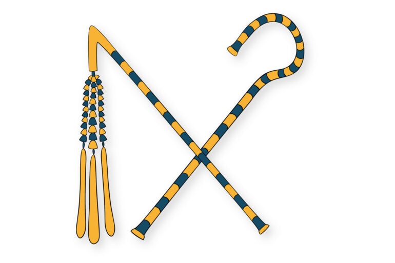 Ancient Egyptian crook and flail coloring page