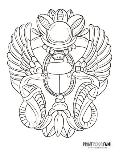 Ancient Egyptian design with a scarab beetle