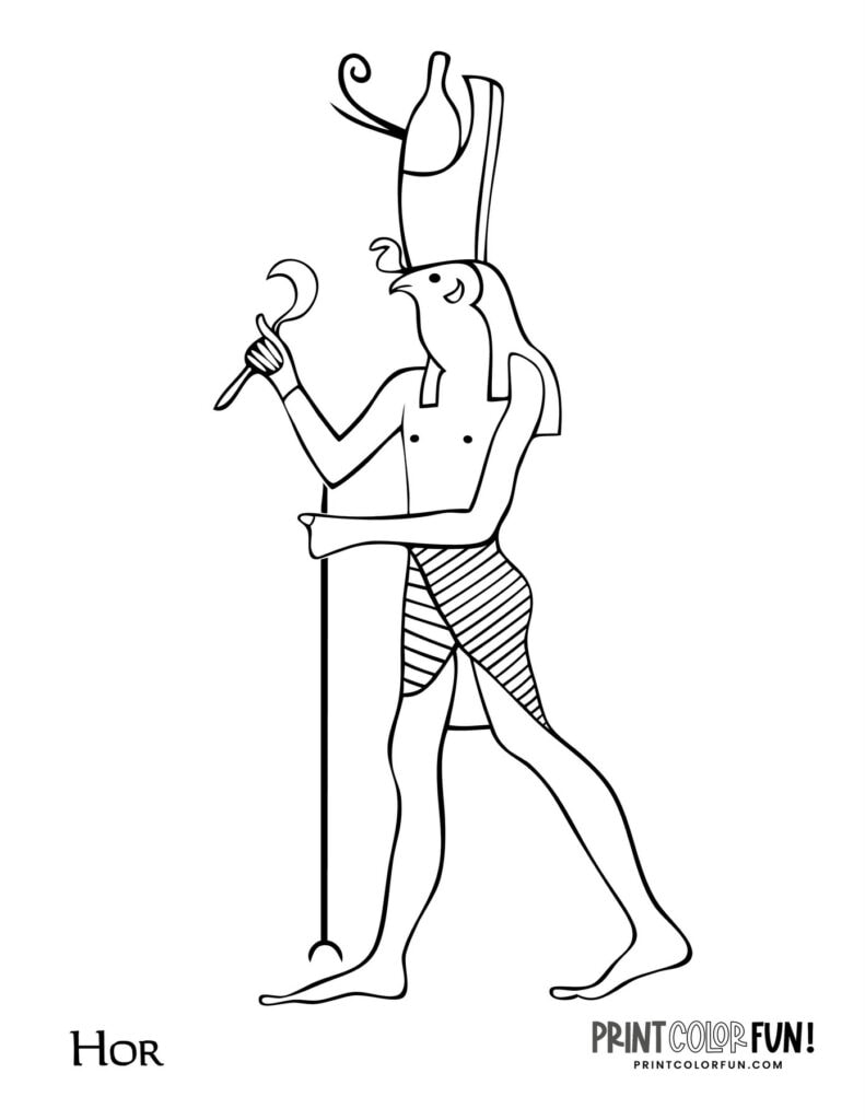 16 ancient Egyptian gods and goddesses: Coloring page printables ...