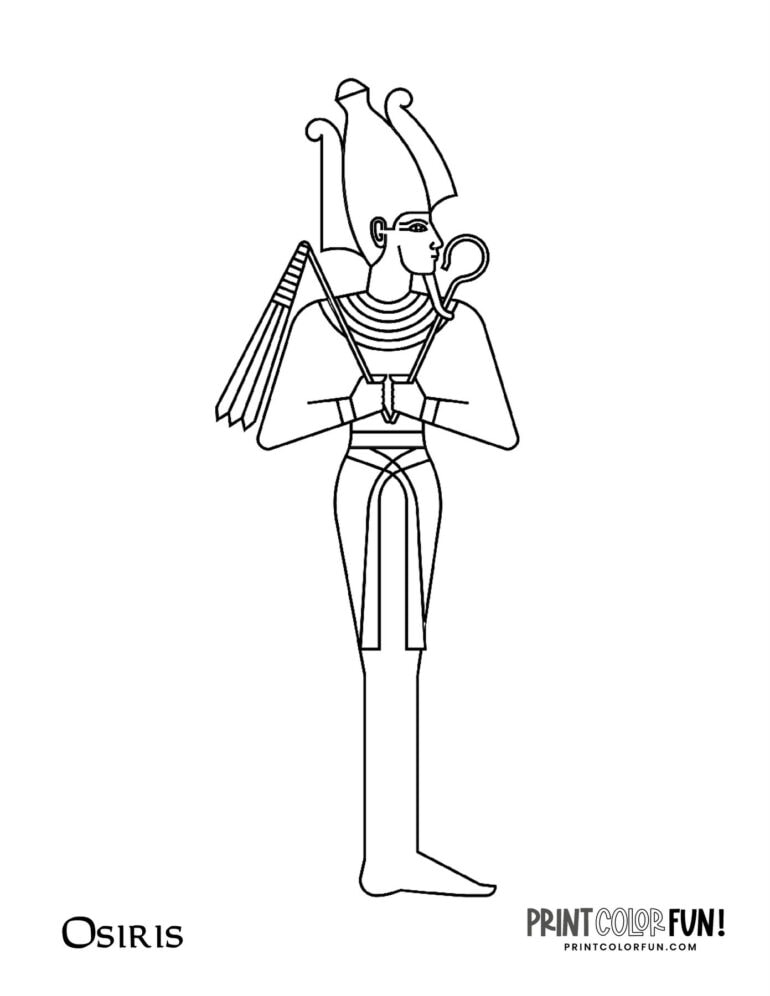 16 ancient Egyptian gods and goddesses: Coloring page printables ...