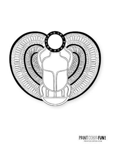 Ancient Egyptian scarab beetle coloring pages