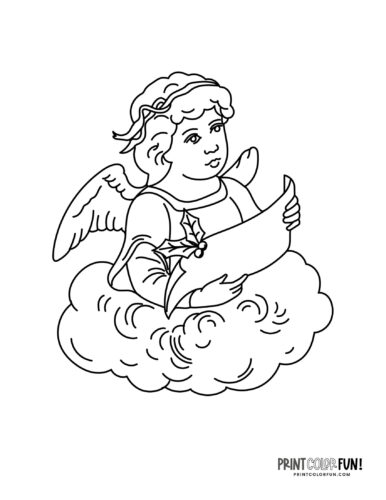 Angel art to color from PrintColorFun com 3