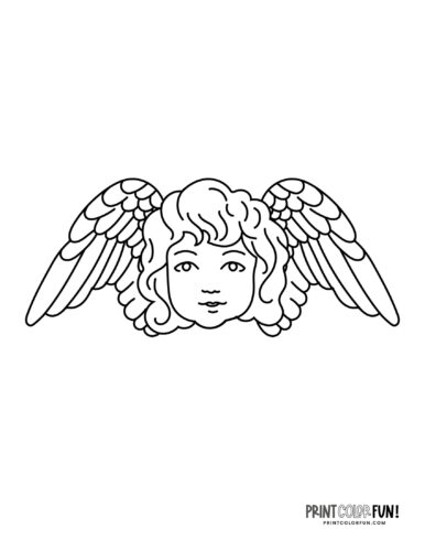 Angel art to color from PrintColorFun com 4