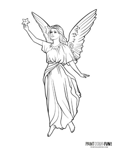 Angel art to color from PrintColorFun com 7