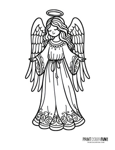 Angel coloring page from PrintColorFun com