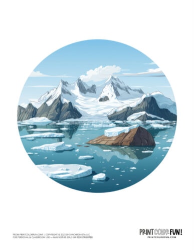 Antarctica clipart scene backdrop from PrintColorFun com (1)