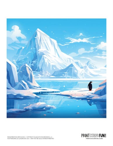 Antarctica clipart scene backdrop from PrintColorFun com (2)