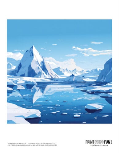 Antarctica clipart scene backdrop from PrintColorFun com (3)