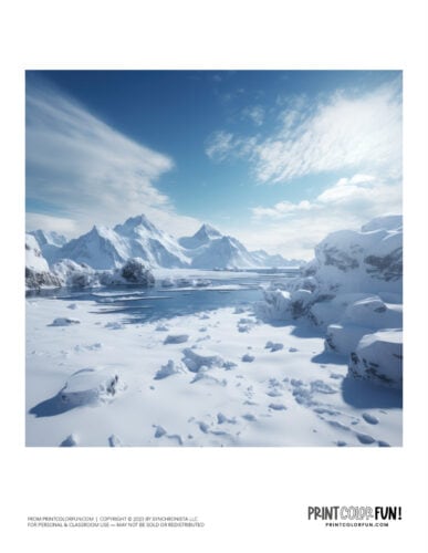 Antarctica clipart scene backdrop from PrintColorFun com (4)