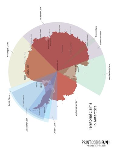 Antarctica map coloring pages and printables (1)