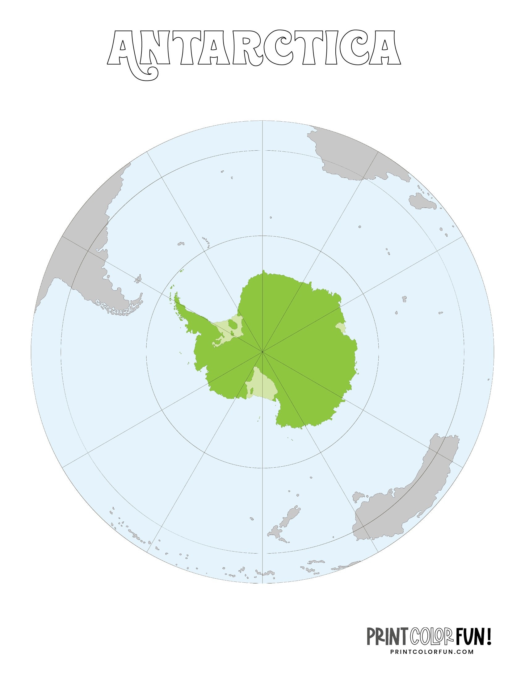 Antarctica Map Coloring Page