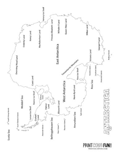 Antarctica map coloring pages and printables (3)