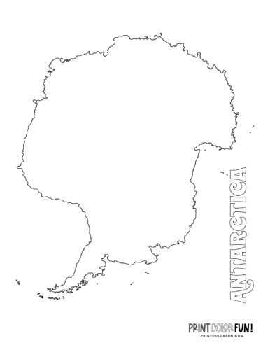 Antarctica map coloring pages and printables (4)