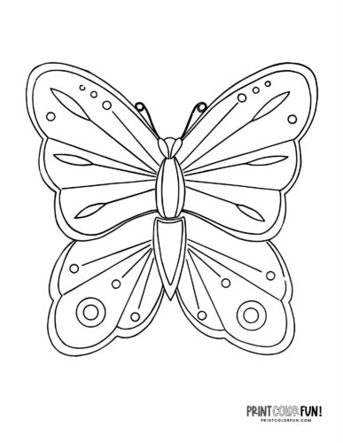 Antique butterfly design coloring page - PrintColorFun com