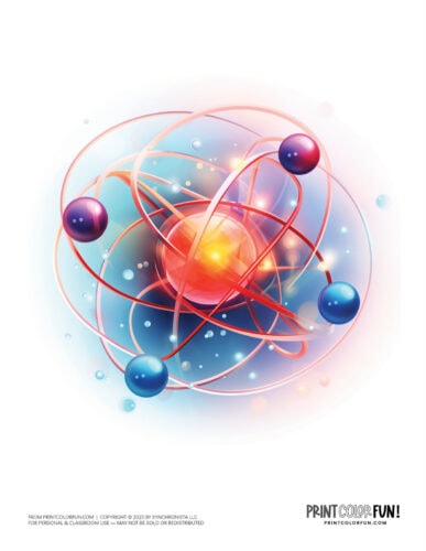 Artistic drawing of a pretend atom