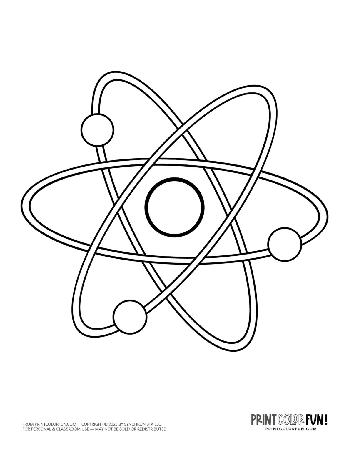 Atom drawing coloring pages & clipart + 10 fun craft and learning ideas ...