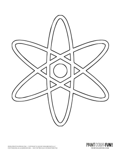 Atom model drawing coloring page from PrintColorFun com (2)