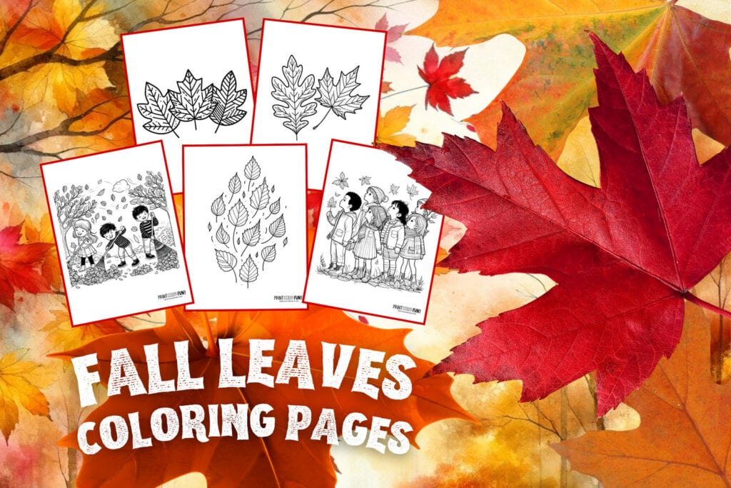 Autumn leaves coloring pages - Fall leaf printables at PrintColorFun com