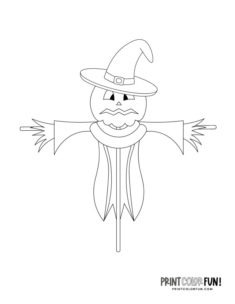 14 scarecrow coloring pages + crafts & learning activities to unlock ...