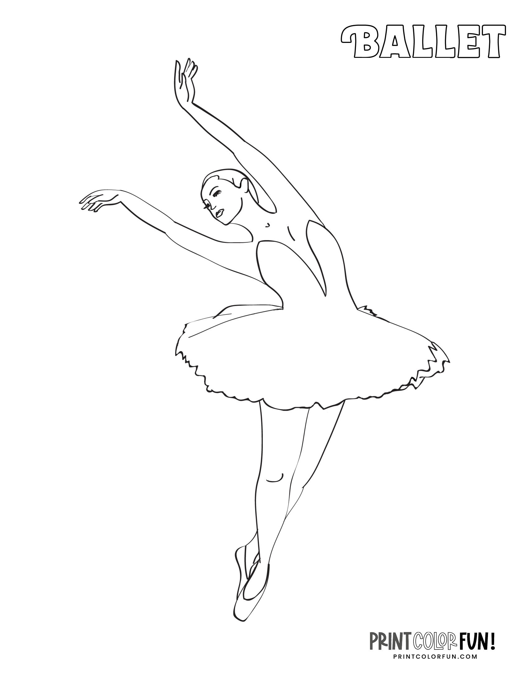 6 beautiful ballerina coloring pages - Print Color Fun!