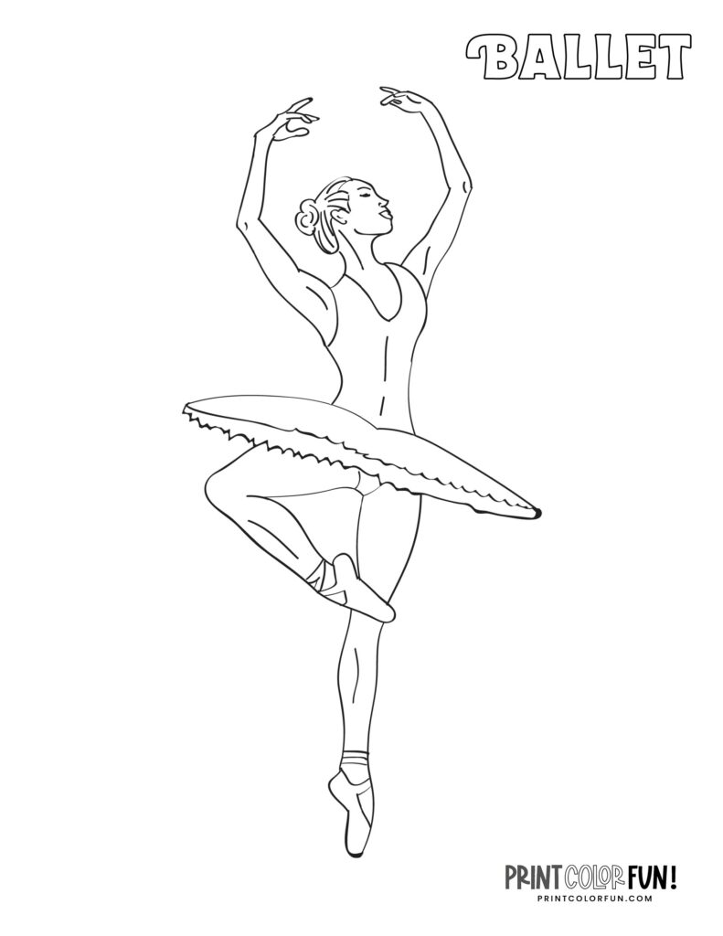 6 beautiful ballerina coloring pages - Print Color Fun!