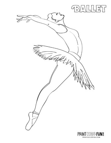 6 beautiful ballerina coloring pages Print Color