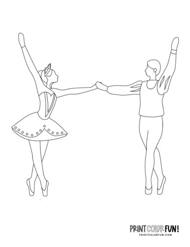 Ballet dancing couple to color