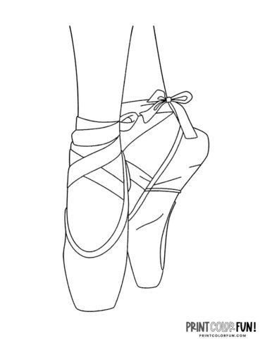 Ballet shoes - ballerina coloring page
