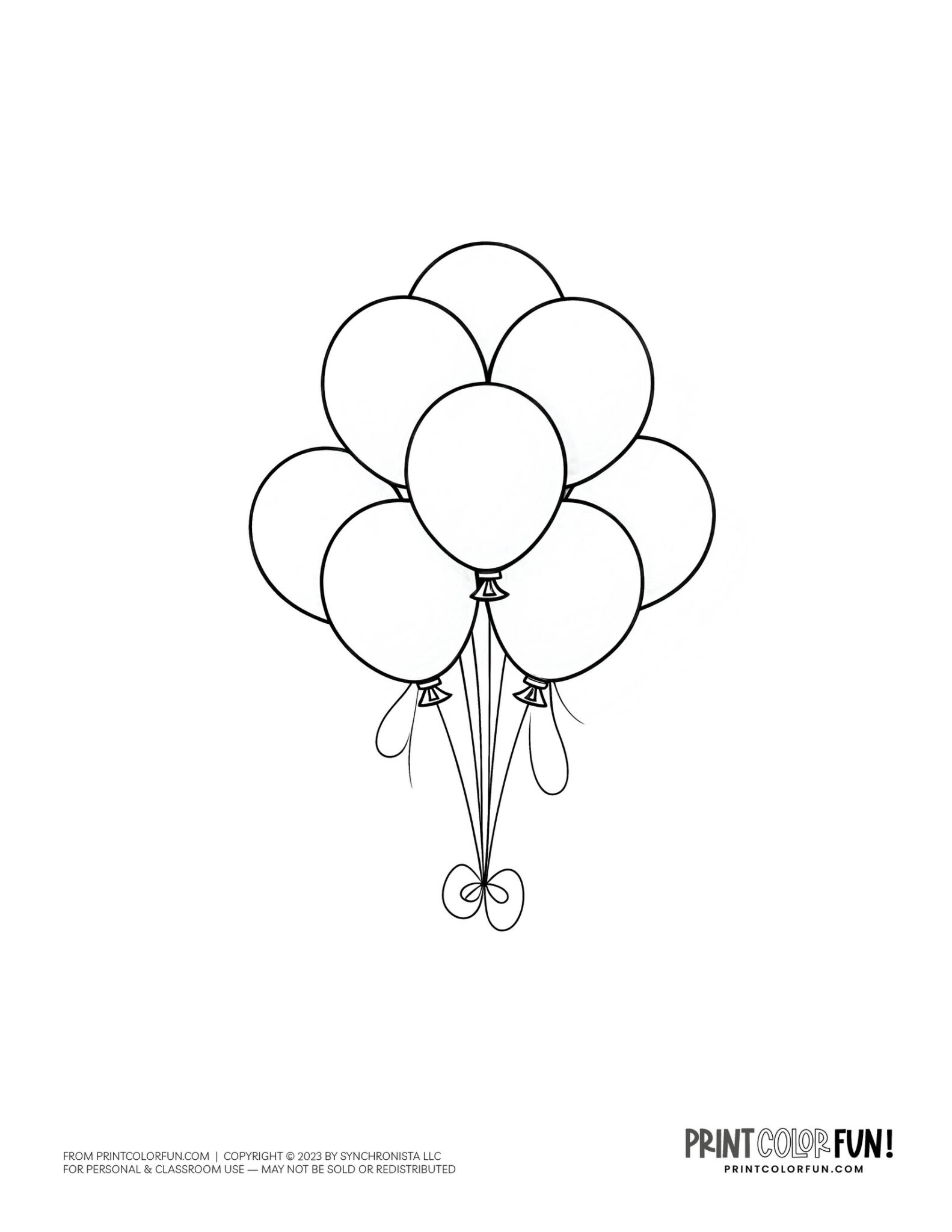 Party balloon clipart & coloring pages + 10 creative learning ideas for ...