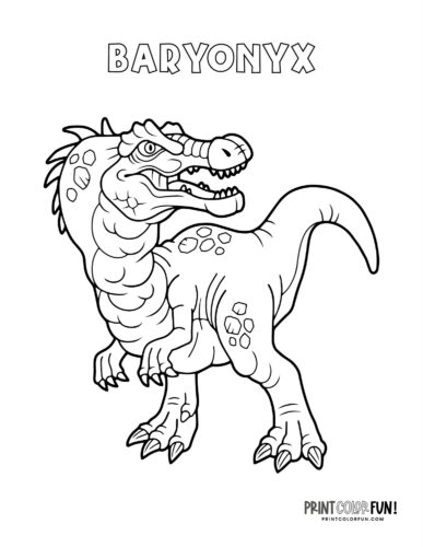 Baryonyx dinosaur coloring page - PrintColorFun com