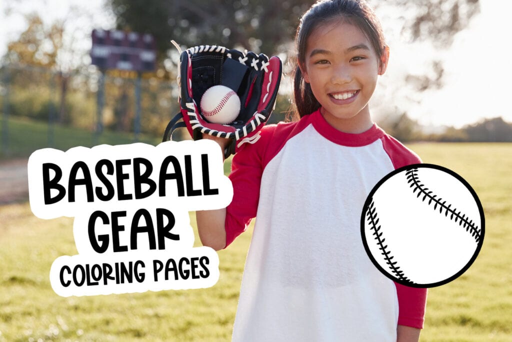 Baseball Gear Coloring Pages Balls Bats Mitts Hats Print Color Fun