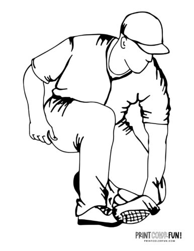 Baseball player coloring page (1)