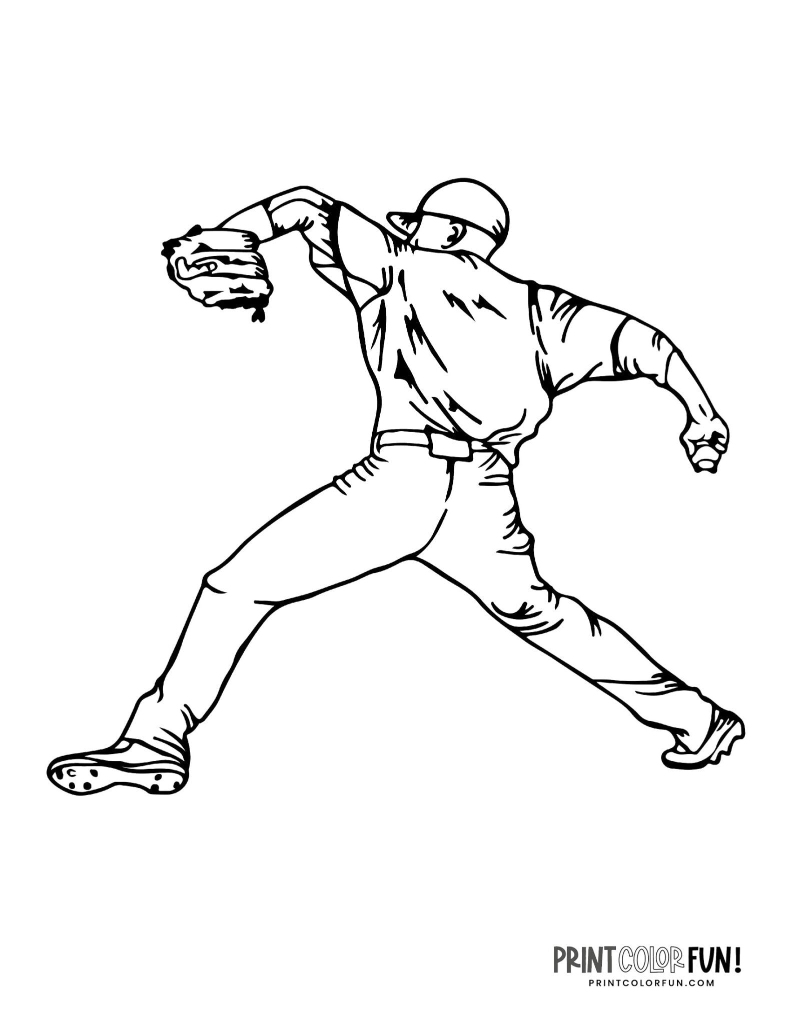14 Baseball Player Coloring Pages Free Sports Printables Print Color Fun 