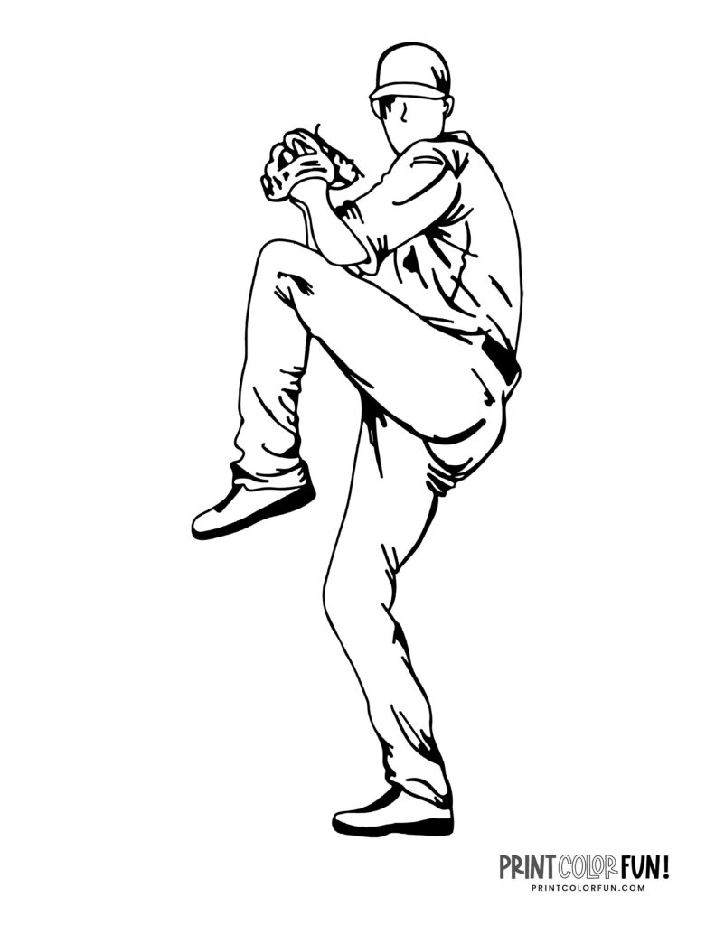 14 Baseball Player Coloring Pages Free Sports Printables Print Color