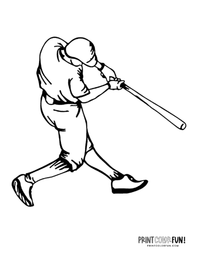 14 baseball player coloring pages: Free sports printables - Print Color Fun!