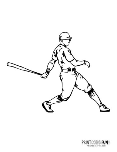 coloring pages of baseball players