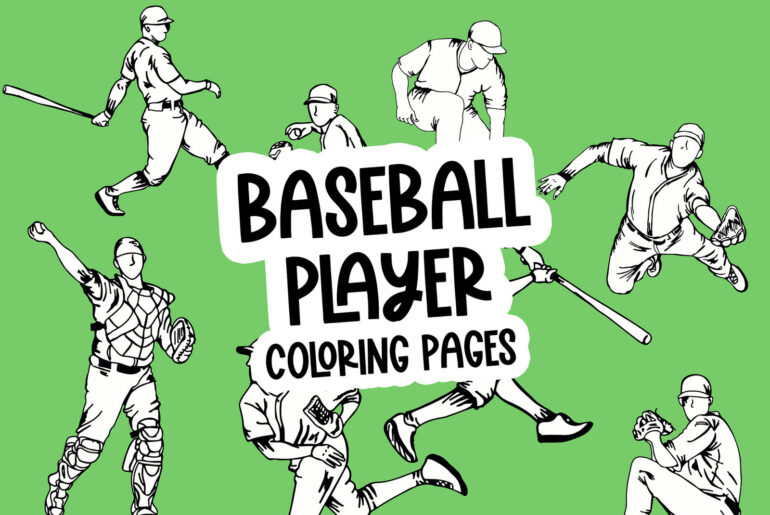 Baseball player coloring pages