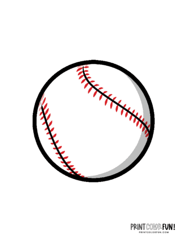 Baseball with red stitching printable page