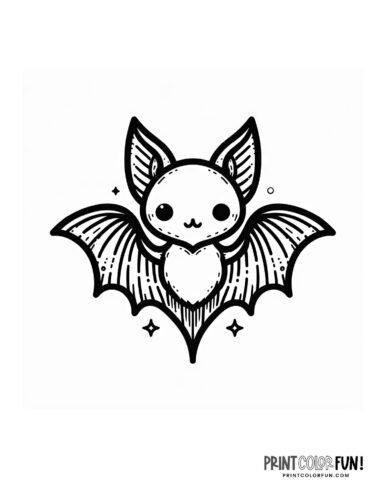 Bat graphic art to print and color