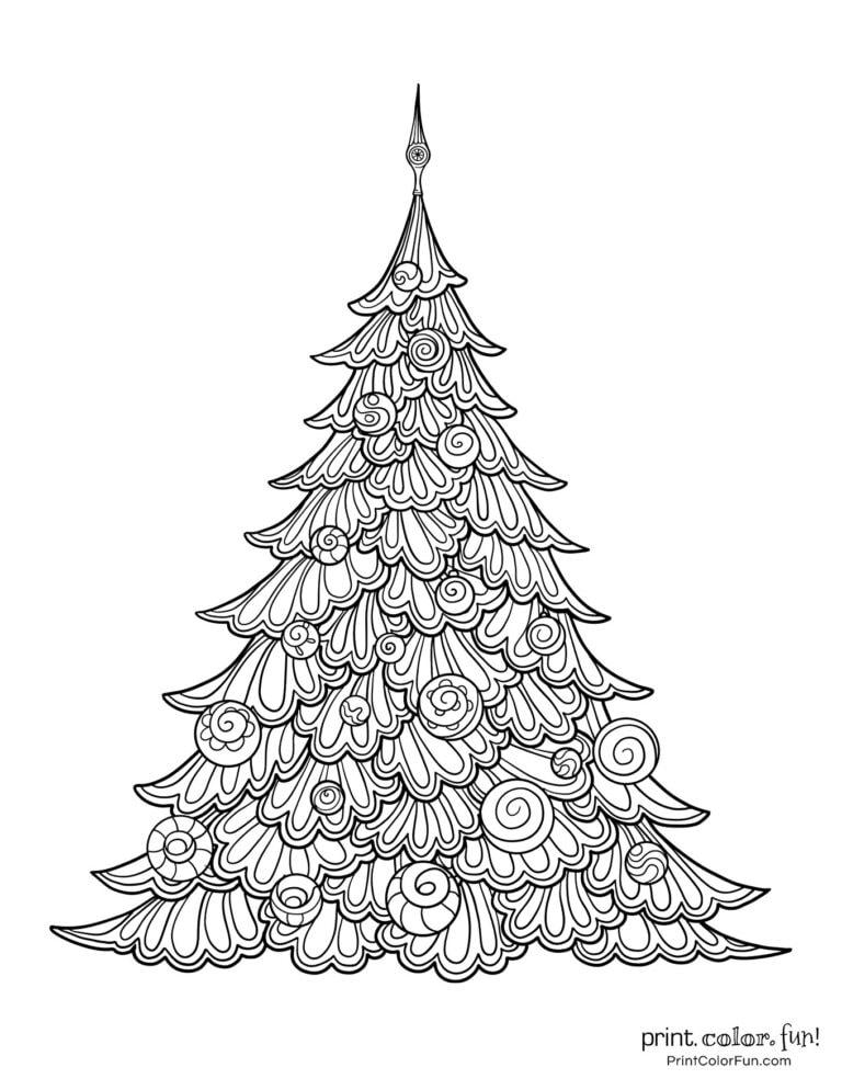 Top 100 Christmas Tree Coloring Pages The Ultimate free Printable Collection Print Color Fun 