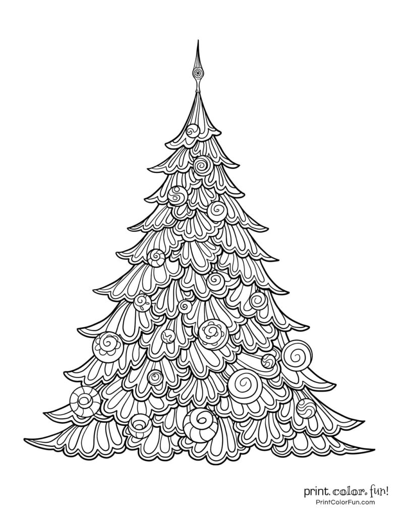 Top 100 Christmas tree coloring pages: The ultimate (free!) printable ...