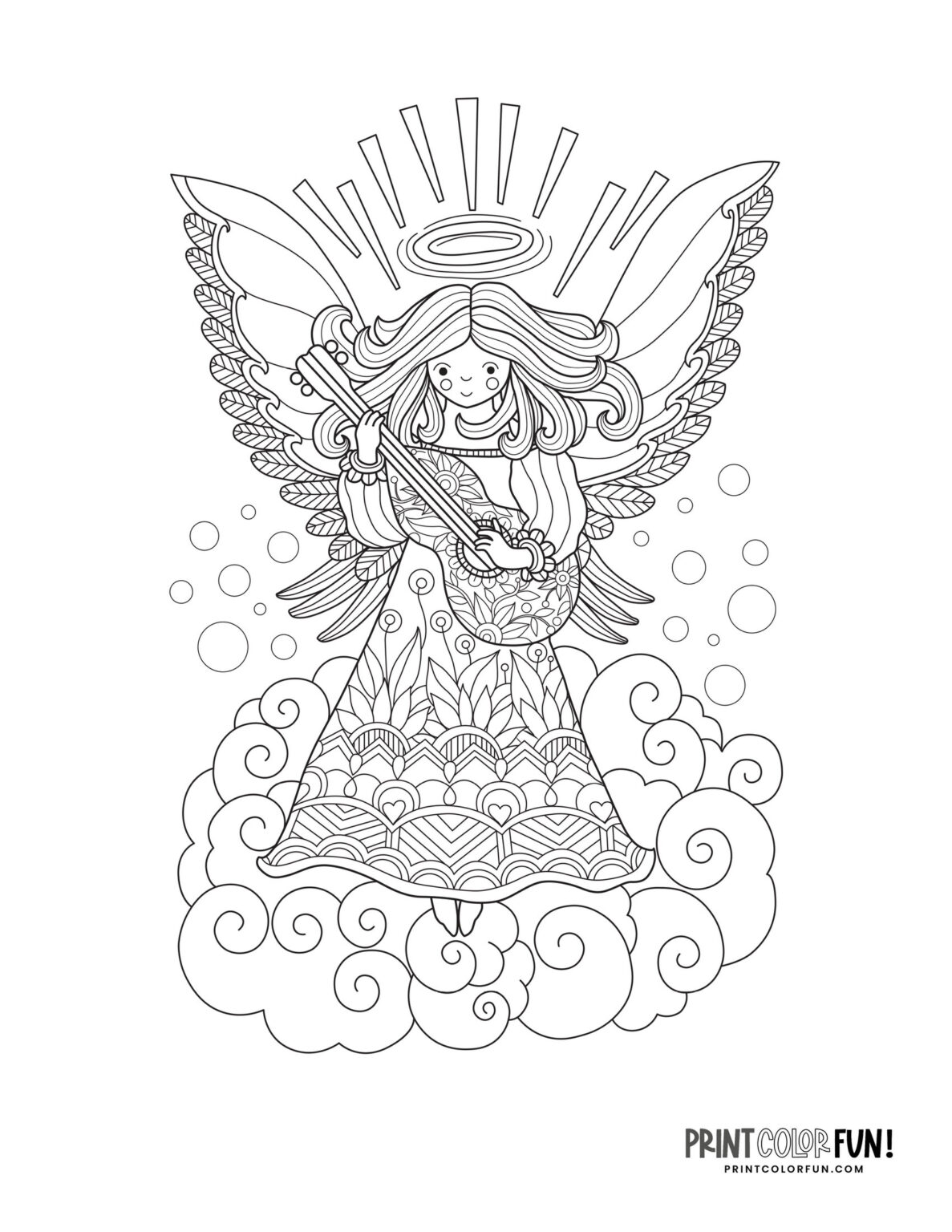 Angel clipart & coloring pages, plus 10 heavenly crafts & activities ...