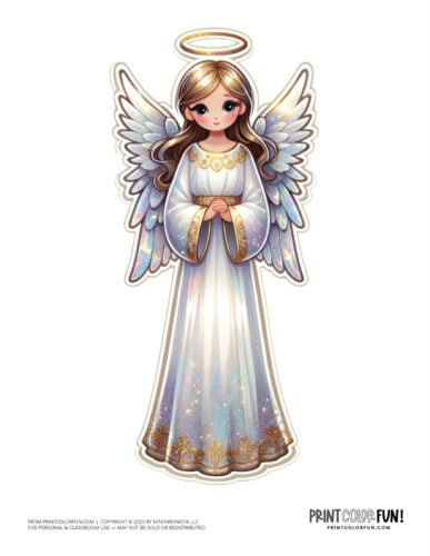 Beautiful angel color clipart from PrintColorFun com 2