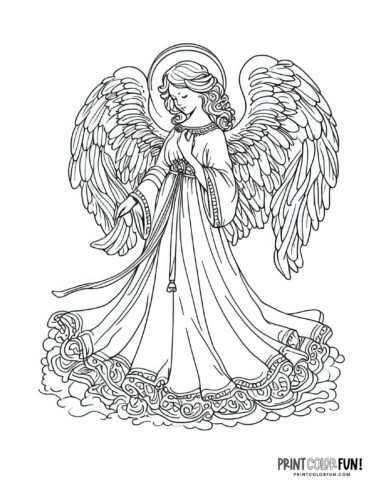 Beautiful angel coloring clipart at PrintColorFun com 1