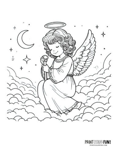 Beautiful angel coloring clipart at PrintColorFun com 2