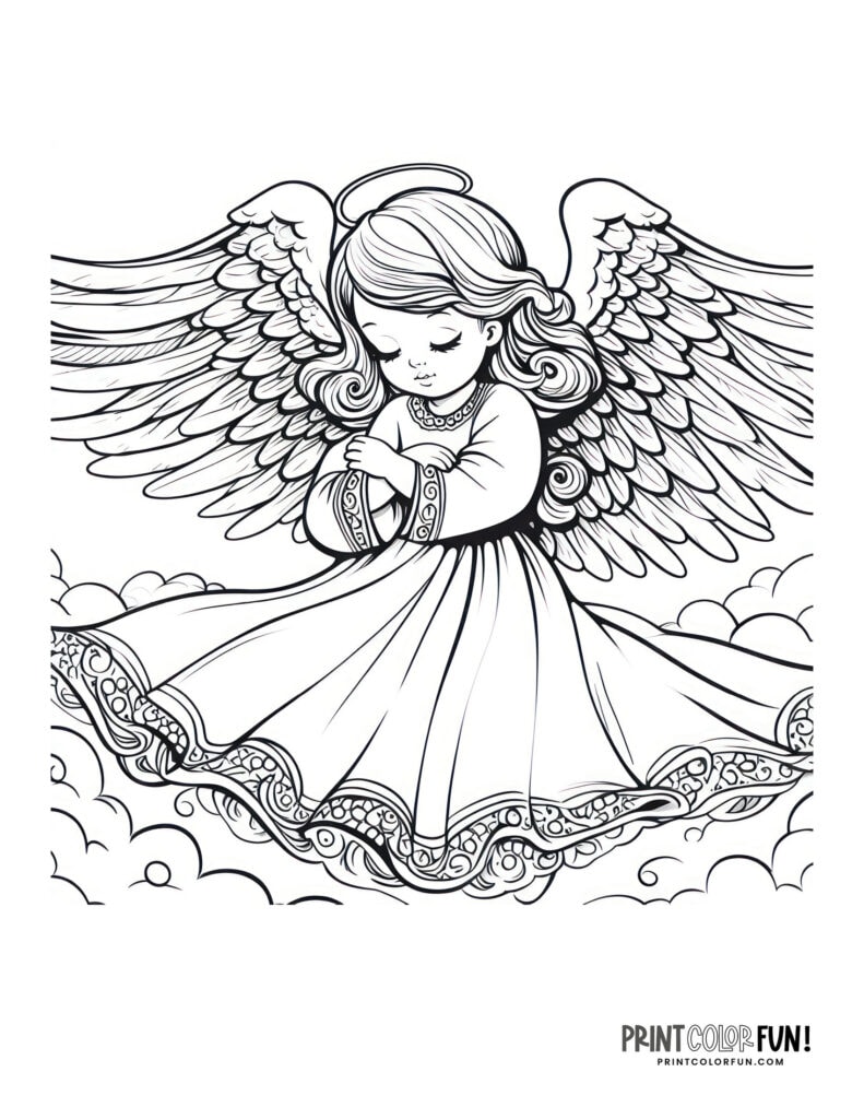 Angel clipart & coloring pages, plus 10 heavenly crafts & activities ...