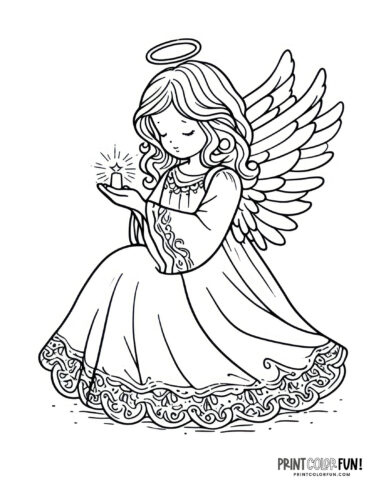Beautiful angel coloring clipart at PrintColorFun com 4